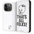 Looney Tunes Porky Thats All Folks Grid iPhone 14 Pro Folio Case