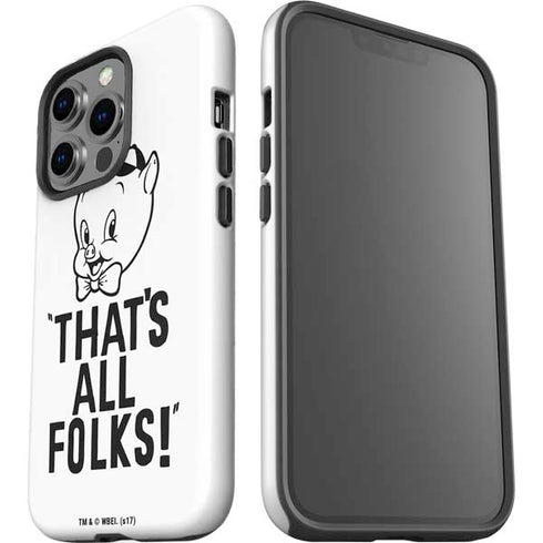 Looney Tunes Porky Thats All Folks Grid iPhone 15 Pro Impact Case