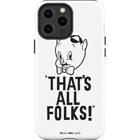 Looney Tunes Porky Thats All Folks Grid iPhone 15 Pro Max Impact Case