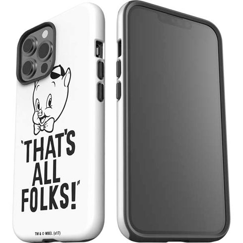 Looney Tunes Porky Thats All Folks Grid iPhone 15 Pro Max Impact Case
