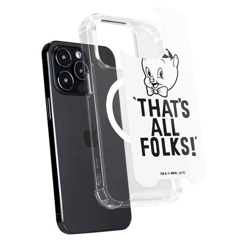 Looney Tunes Porky Thats All Folks Grid iPhone 15 Pro Max MagSafe Case