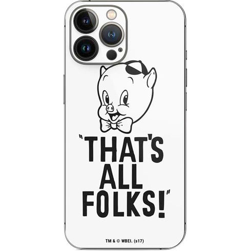 Looney Tunes Porky Thats All Folks Grid iPhone 14 Pro Max Skin