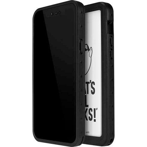 Looney Tunes Porky Thats All Folks Grid iPhone 14 Pro Max Waterproof Case