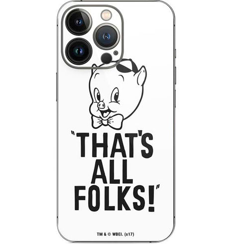 Looney Tunes Porky Thats All Folks Grid iPhone 14 Pro Skin