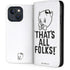 Looney Tunes Porky Thats All Folks Grid iPhone 15 Folio Case