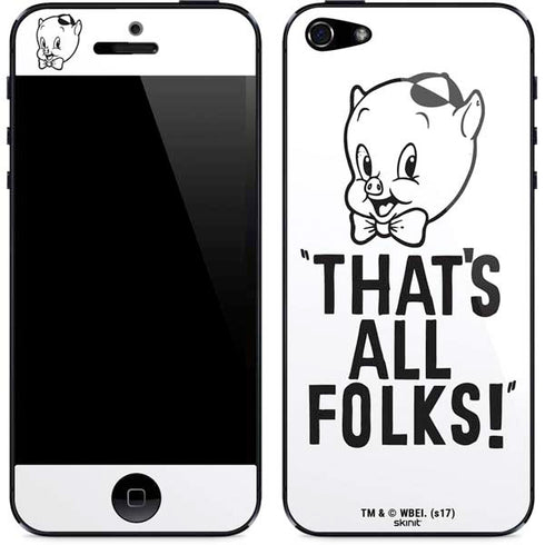 Looney Tunes Porky Thats All Folks Grid iPhone 5/5s/5SE Skin