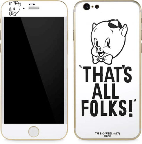 Looney Tunes Porky Thats All Folks Grid iPhone 6/6s Skin