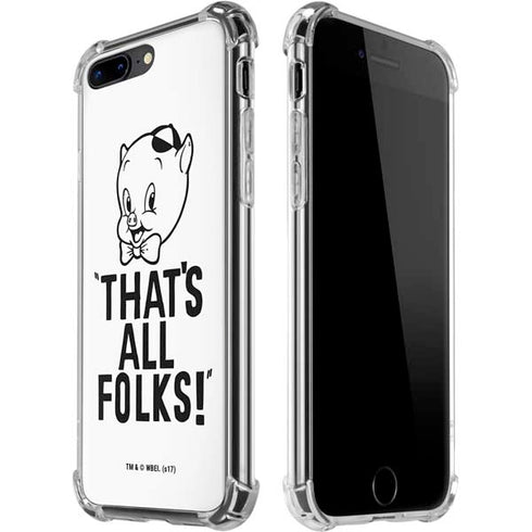 Looney Tunes Porky Thats All Folks Grid iPhone 7/8 Plus Clear Case