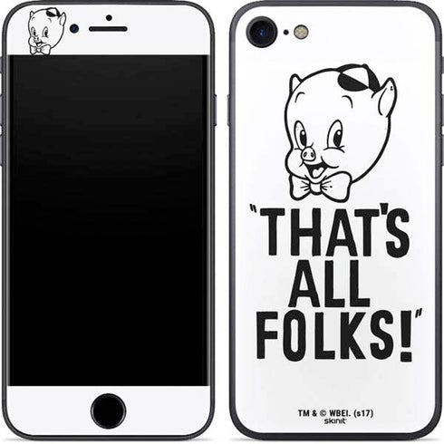 Looney Tunes Porky Thats All Folks Grid iPhone 8 Skin