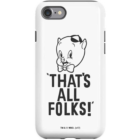 Looney Tunes Porky Thats All Folks Grid iPhone SE (2nd & 3rd Gen) Pro Case
