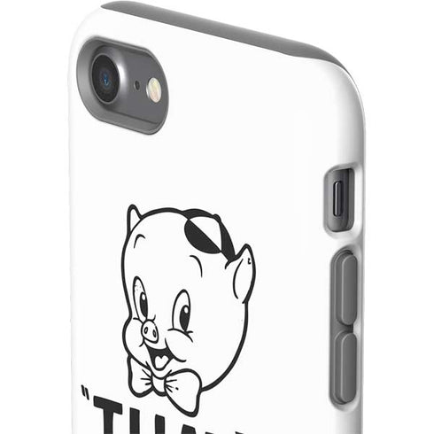 Looney Tunes Porky Thats All Folks Grid iPhone SE (2nd & 3rd Gen) Pro Case
