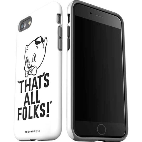 Looney Tunes Porky Thats All Folks Grid iPhone SE (2nd & 3rd Gen) Pro Case