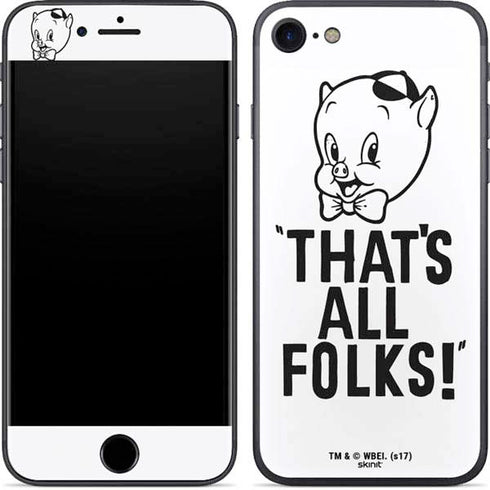 Looney Tunes Porky Thats All Folks Grid iPhone SE (2nd & 3rd Gen) Skin