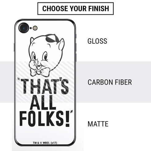 Looney Tunes Porky Thats All Folks Grid iPhone SE (2nd & 3rd Gen) Skin