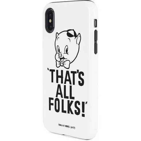 Looney Tunes Porky Thats All Folks Grid iPhone X Pro Case