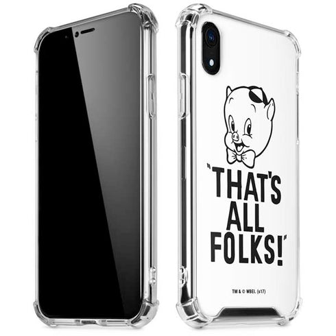 Looney Tunes Porky Thats All Folks Grid iPhone XR Clear Case