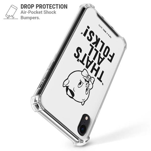 Looney Tunes Porky Thats All Folks Grid iPhone XR Clear Case