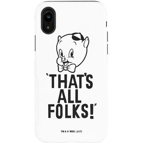 Looney Tunes Porky Thats All Folks Grid iPhone XR Pro Case