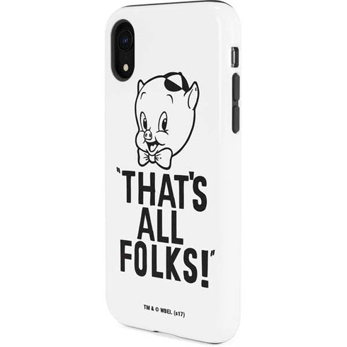 Looney Tunes Porky Thats All Folks Grid iPhone XR Pro Case