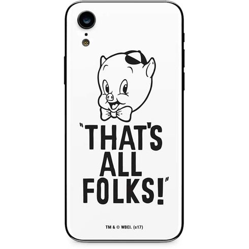 Looney Tunes Porky Thats All Folks Grid iPhone XR Skin