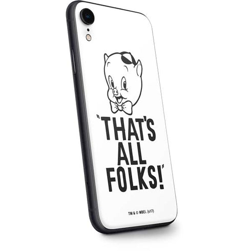 Looney Tunes Porky Thats All Folks Grid iPhone XR Skin