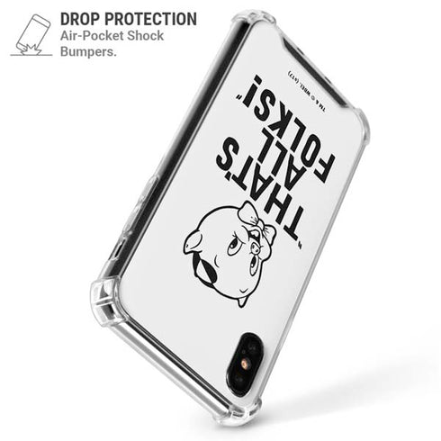 Looney Tunes Porky Thats All Folks Grid iPhone XS Max Clear Case