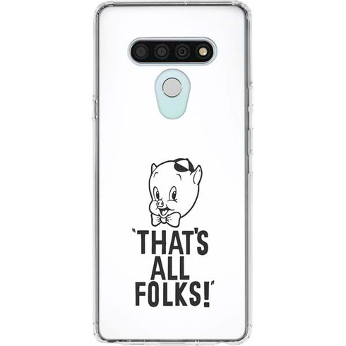 Looney Tunes Porky Thats All Folks Grid LG Stylo 6 Clear Case