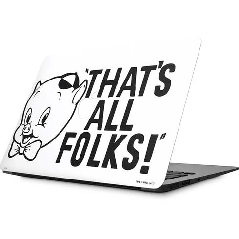 Looney Tunes Porky Thats All Folks Grid Apple MacBook Skin