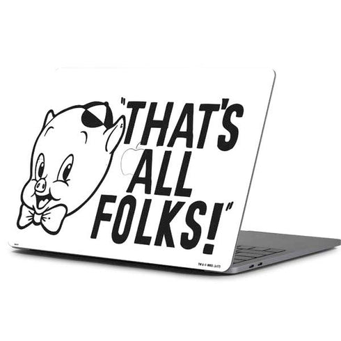 Looney Tunes Porky Thats All Folks Grid Apple MacBook Pro 13-inch Skin