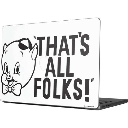 Looney Tunes Porky Thats All Folks Grid MacBook Pro 14in (2021-24) Skin
