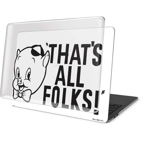 Looney Tunes Porky Thats All Folks Grid MacBook Pro 15in (2016-19) Case plus Skin