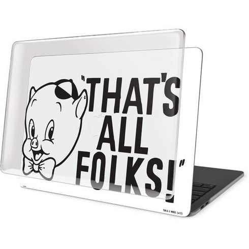Looney Tunes Porky Thats All Folks Grid MacBook Pro 16in (2019-20) Case plus Skin