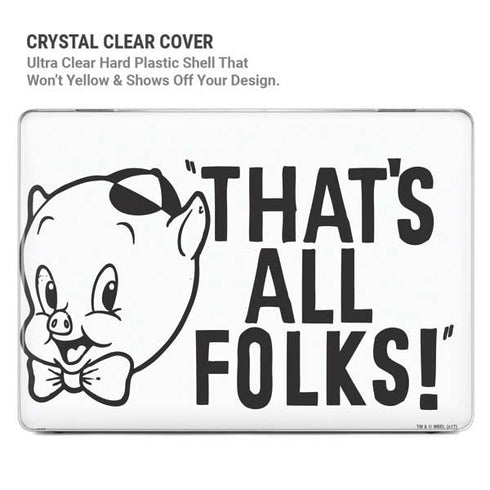 Looney Tunes Porky Thats All Folks Grid MacBook Pro 16in (2021-25) Case plus Skin