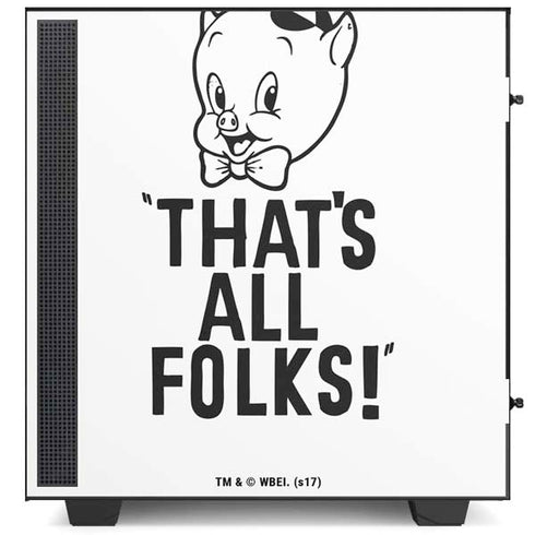 Looney Tunes Porky Thats All Folks Grid NZXT H510 Compact ATX Mid-Tower Case Skin