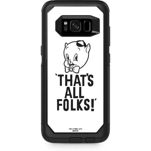 Looney Tunes Porky Thats All Folks Grid Otterbox Commuter Galaxy Skin