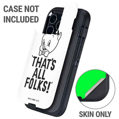 Looney Tunes Porky Thats All Folks Grid Otterbox Defender iPhone Skin