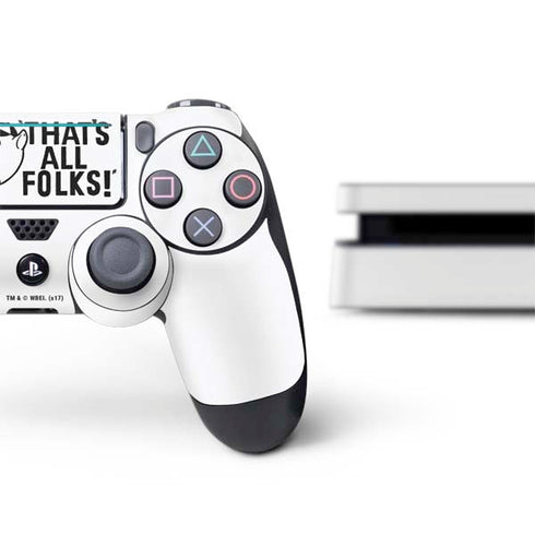 Looney Tunes Porky Thats All Folks Grid PS4 Slim Bundle Skin