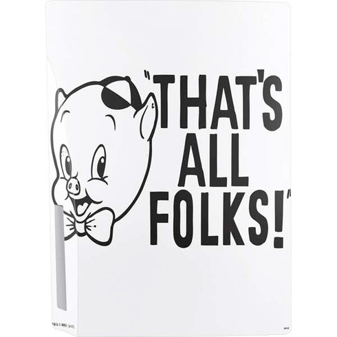 Looney Tunes Porky Thats All Folks Grid PS5 Bundle Skin