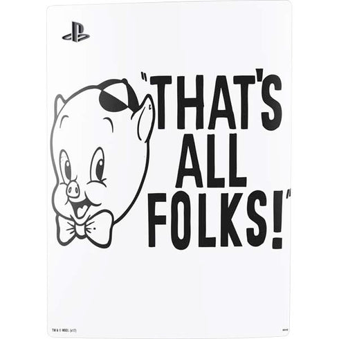 Looney Tunes Porky Thats All Folks Grid PS5 Console Skin