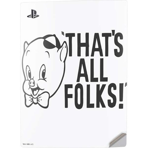 Looney Tunes Porky Thats All Folks Grid PS5 Digital Edition Console Skin
