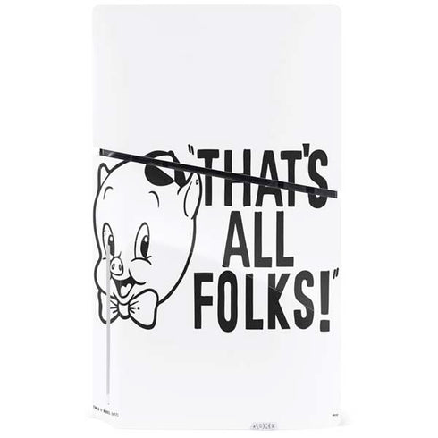 Looney Tunes Porky Thats All Folks Grid PS5 Slim Disk Console Skin