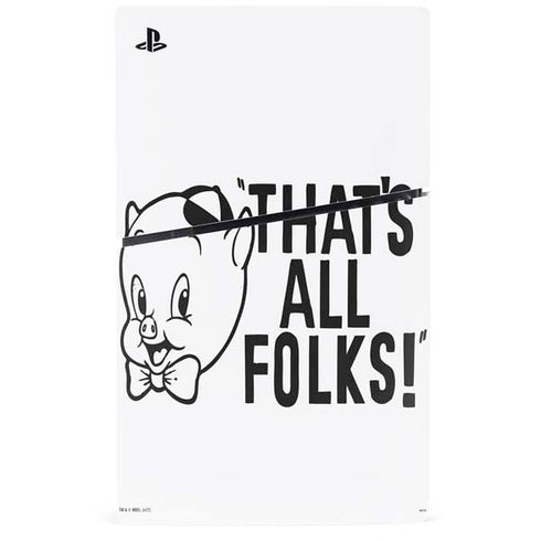 Looney Tunes Porky Thats All Folks Grid PS5 Slim Digital Edition Bundle Skin