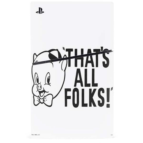 Looney Tunes Porky Thats All Folks Grid PS5 Slim Digital Edition Console Skin