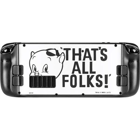 Looney Tunes Porky Thats All Folks Grid Steam Deck Handheld Gaming Computer Skin