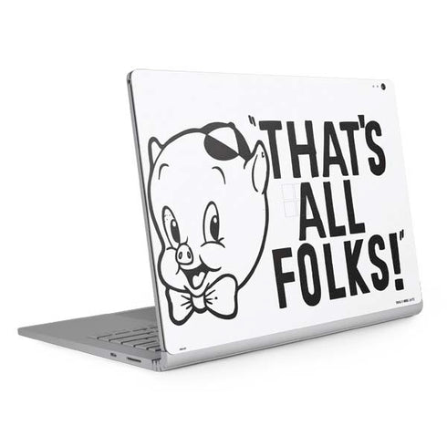 Looney Tunes Porky Thats All Folks Grid Surface Book 2 15in Skin