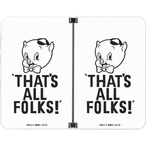 Looney Tunes Porky Thats All Folks Grid Surface Duo Skin