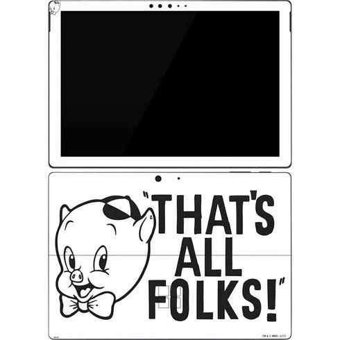 Looney Tunes Porky Thats All Folks Grid Surface Pro 7 Skin