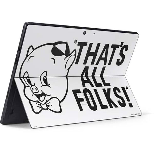 Looney Tunes Porky Thats All Folks Grid Surface Pro 7 Skin
