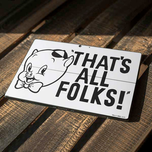 Looney Tunes Porky Thats All Folks Grid Surface Pro 7 Skin