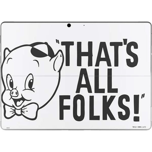 Looney Tunes Porky Thats All Folks Grid Surface Pro 8 Skin